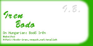 iren bodo business card